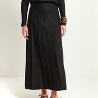Knit Pleated Ankle Skirt