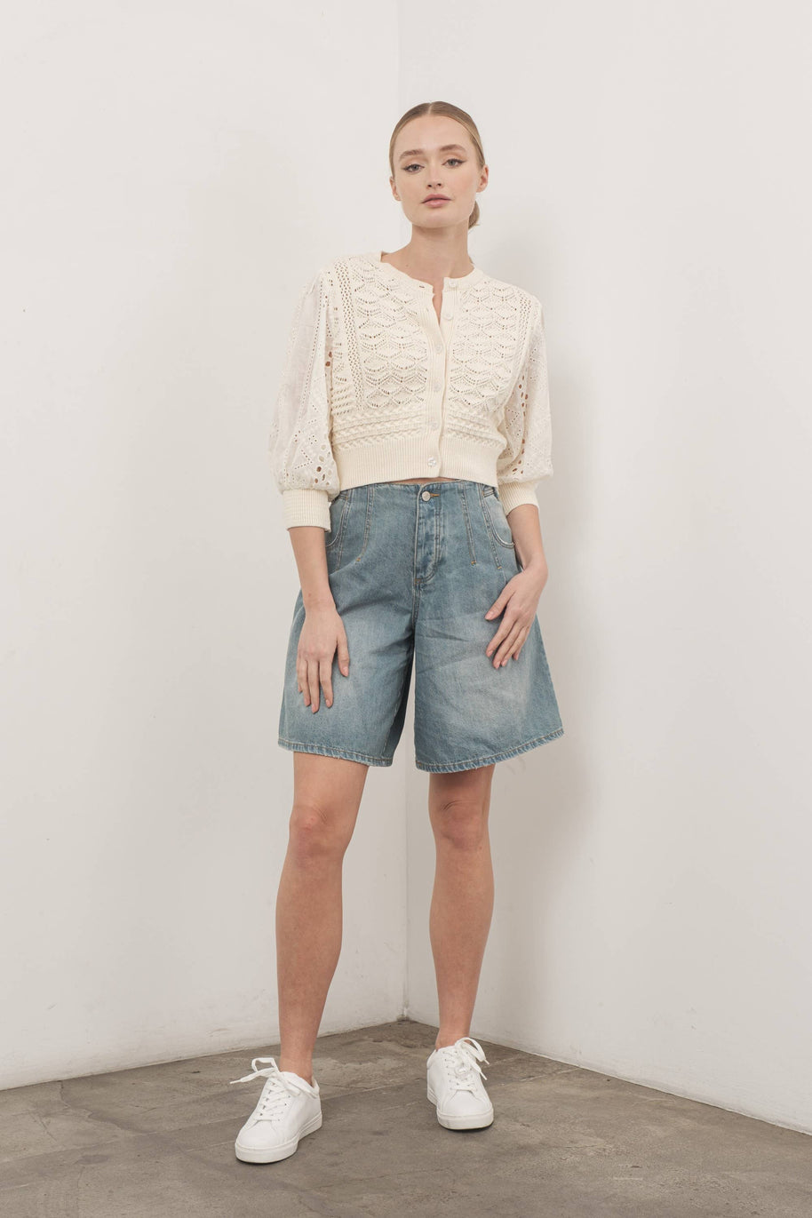 HENDRY 3/4 SLEEVES CARDIGAN ￼