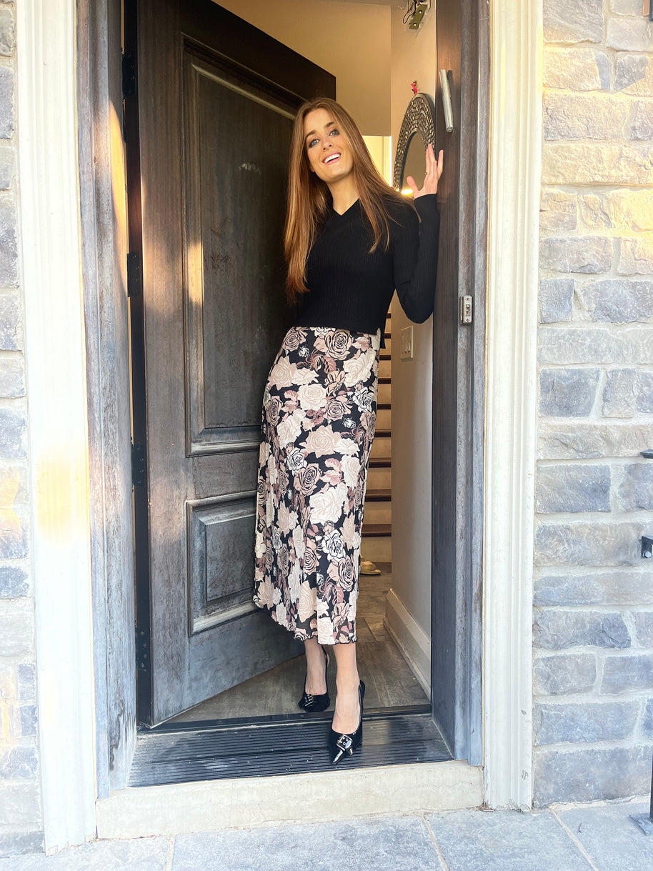 Floral Mesh Midi Slip Dress - promesa