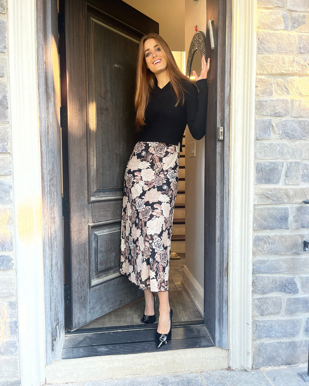 Floral Mesh Midi Slip Dress - promesa