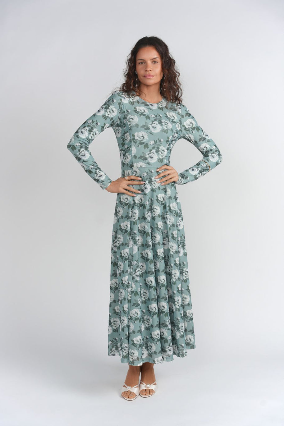 Ruched side detail mesh dress