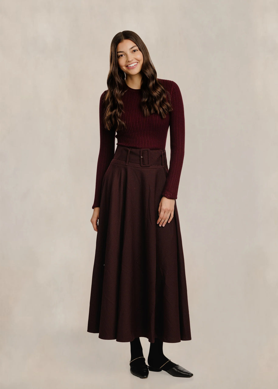 Mini Cable Knit Top - Mulberry