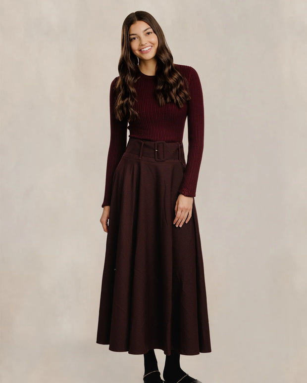 Mini Cable Knit Top - Mulberry