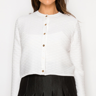 Solid Textured Knit Cardi