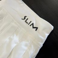 Varsity Pleated  White Skirt -Slim Skirt