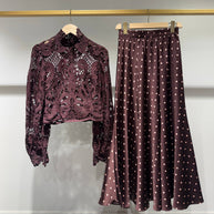 Valentine satin polka-dot print skirt