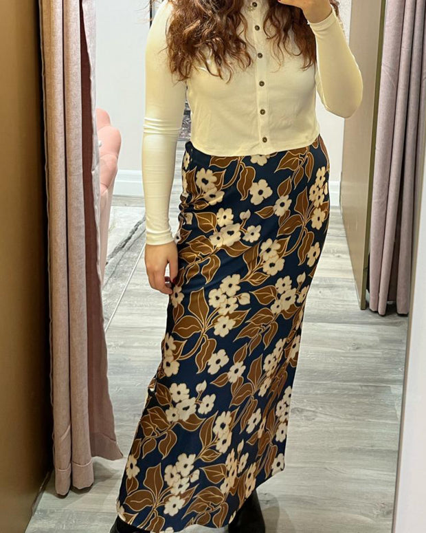 Printed Slip Skirt-Point - Fringe Boutique