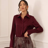 Léa satin shirt (S-M-L-XL) FW26 - CK08091: Choco / 1S-1M-1L-1XL