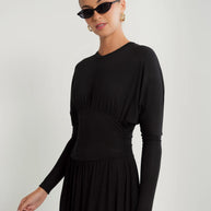 V-Neck Gathered Dress