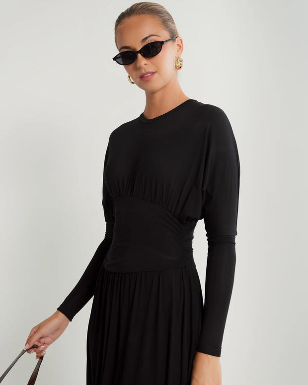 V-Neck Gathered Dress