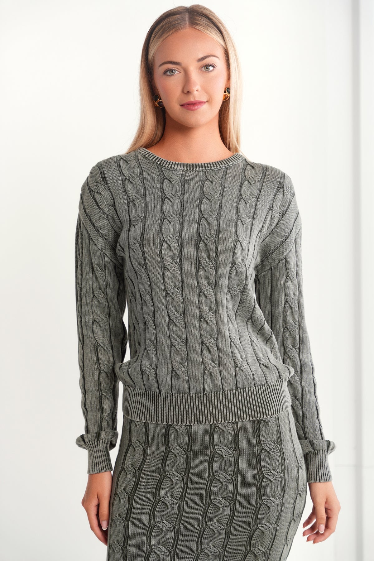 Cable Knit Wash Sweater