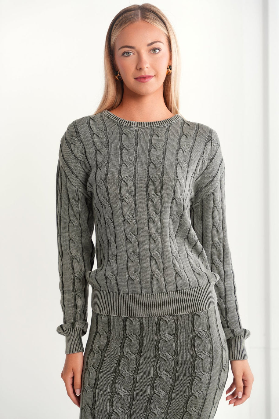 Cable Knit Wash Sweater