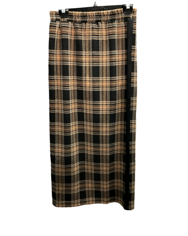 stretch plaid maxi skirt-junee - Fringe Boutique