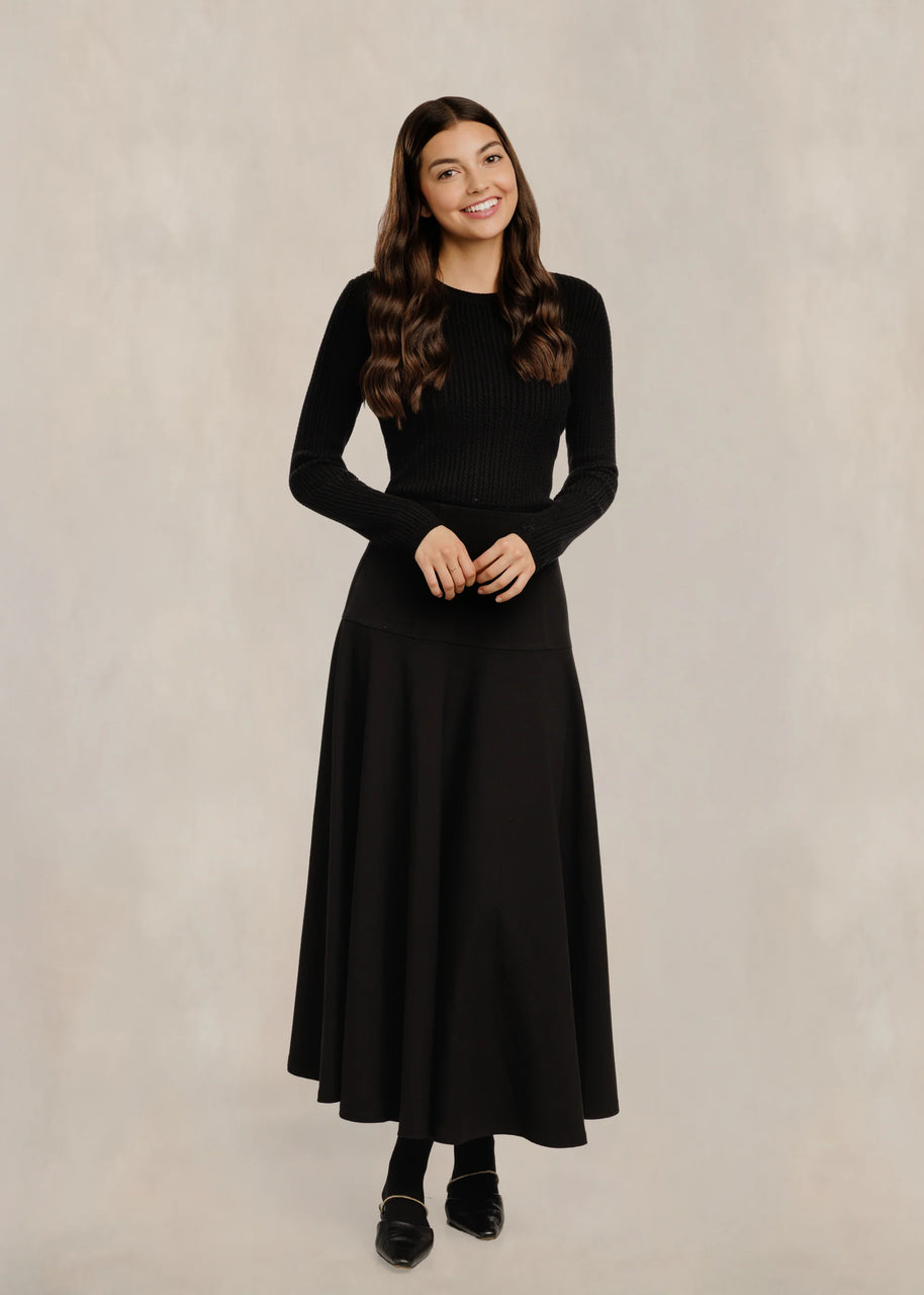 Solid Midi Skirt