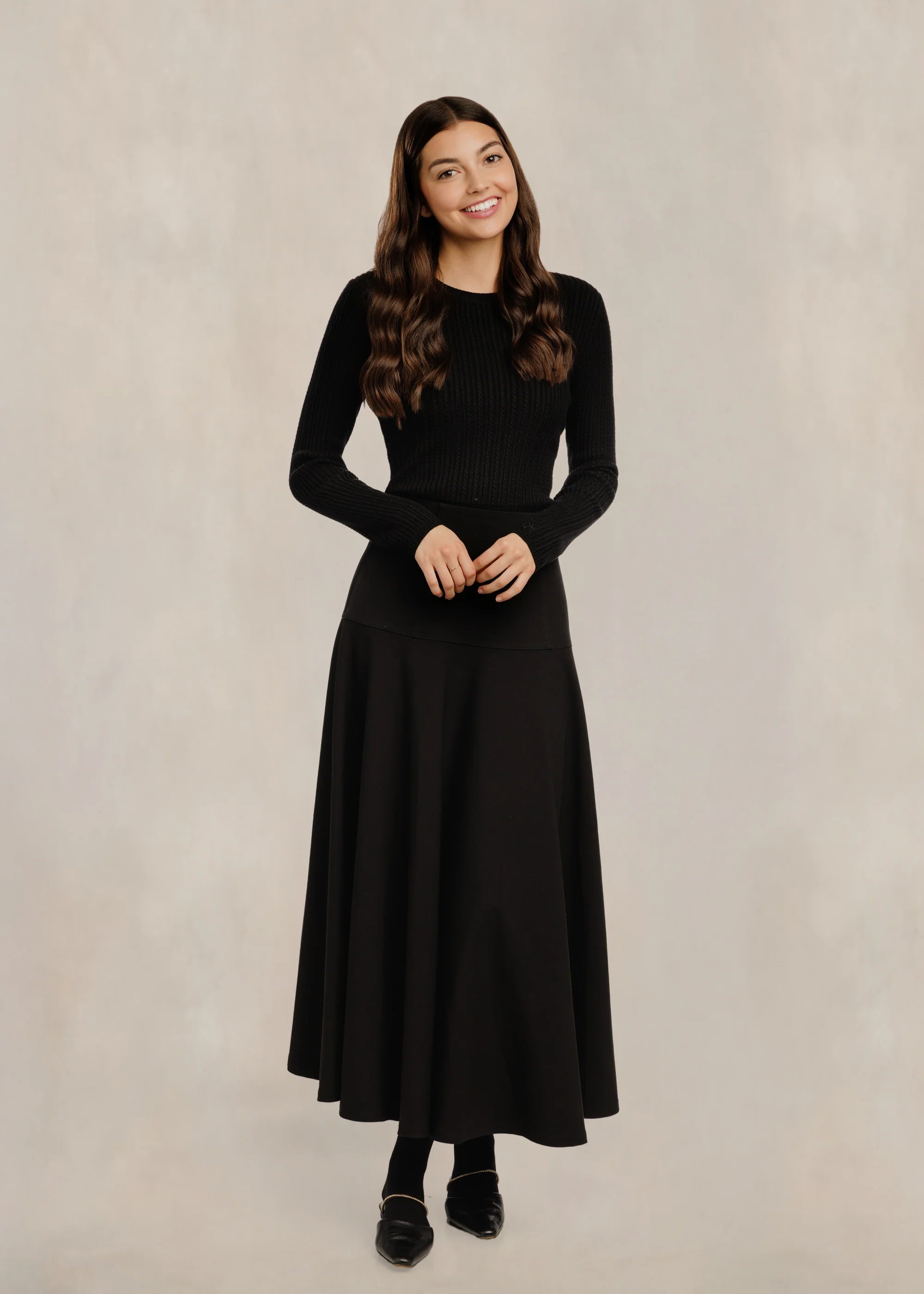 Solid Midi Skirt