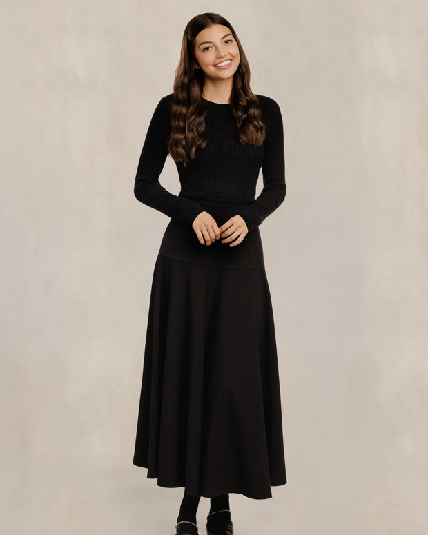 Solid Midi Skirt