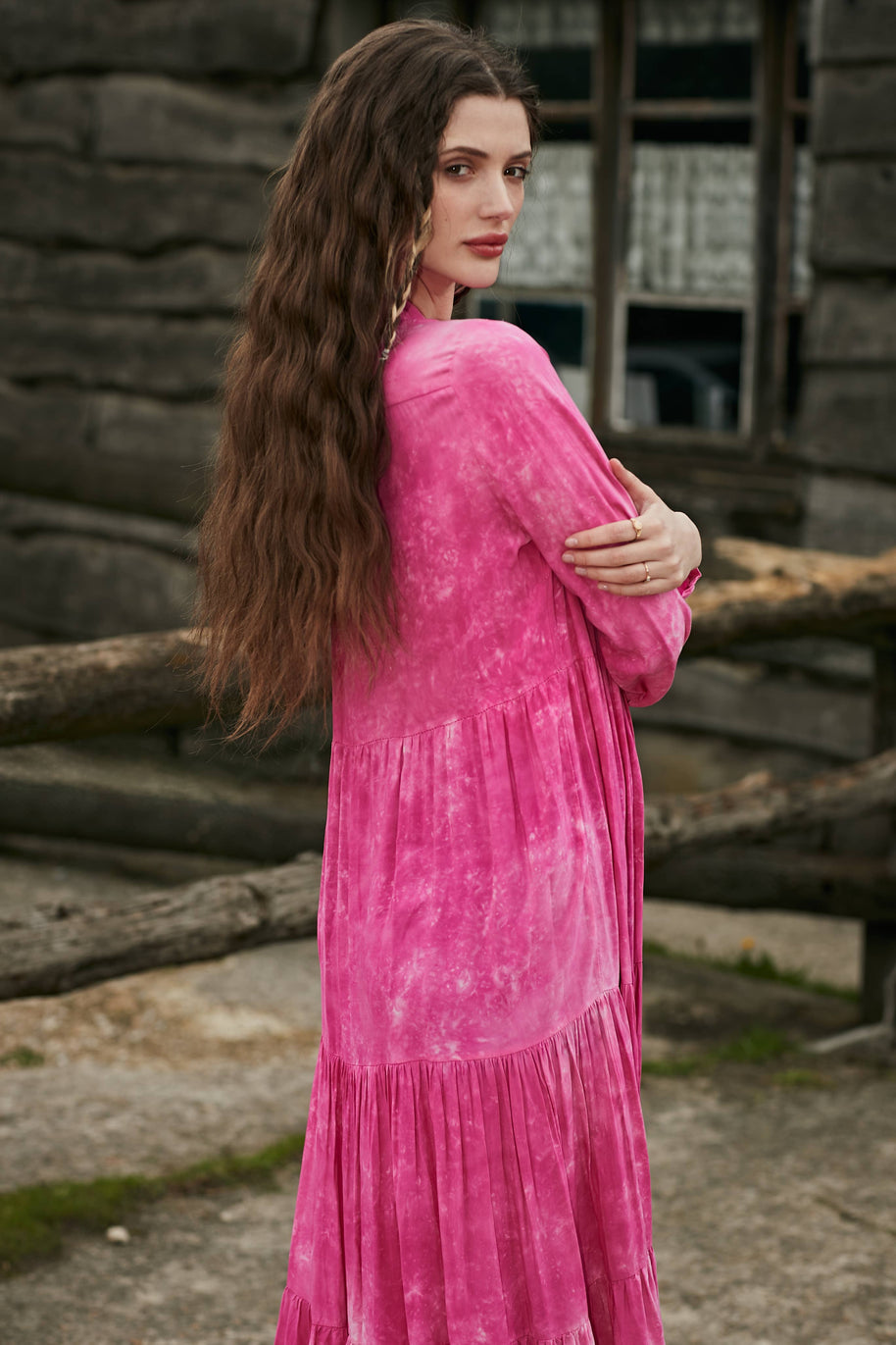 Washed shirt dress