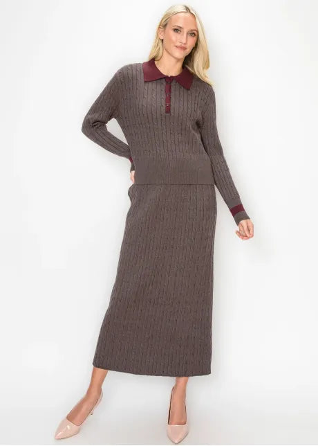 Heather cable skirt