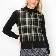 Plaid zip vest