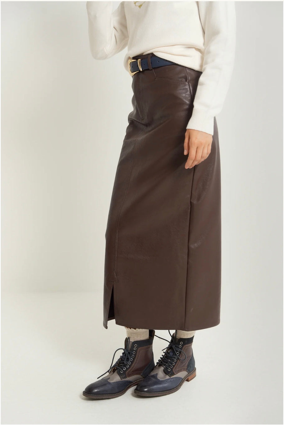 Brown Leather Skirt