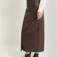 Brown Leather Skirt