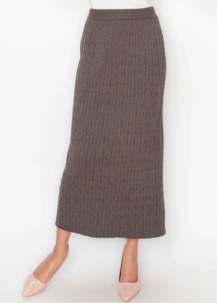 Heather cable skirt
