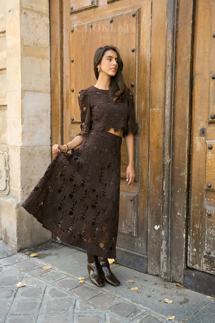 Chloé long lace skirt