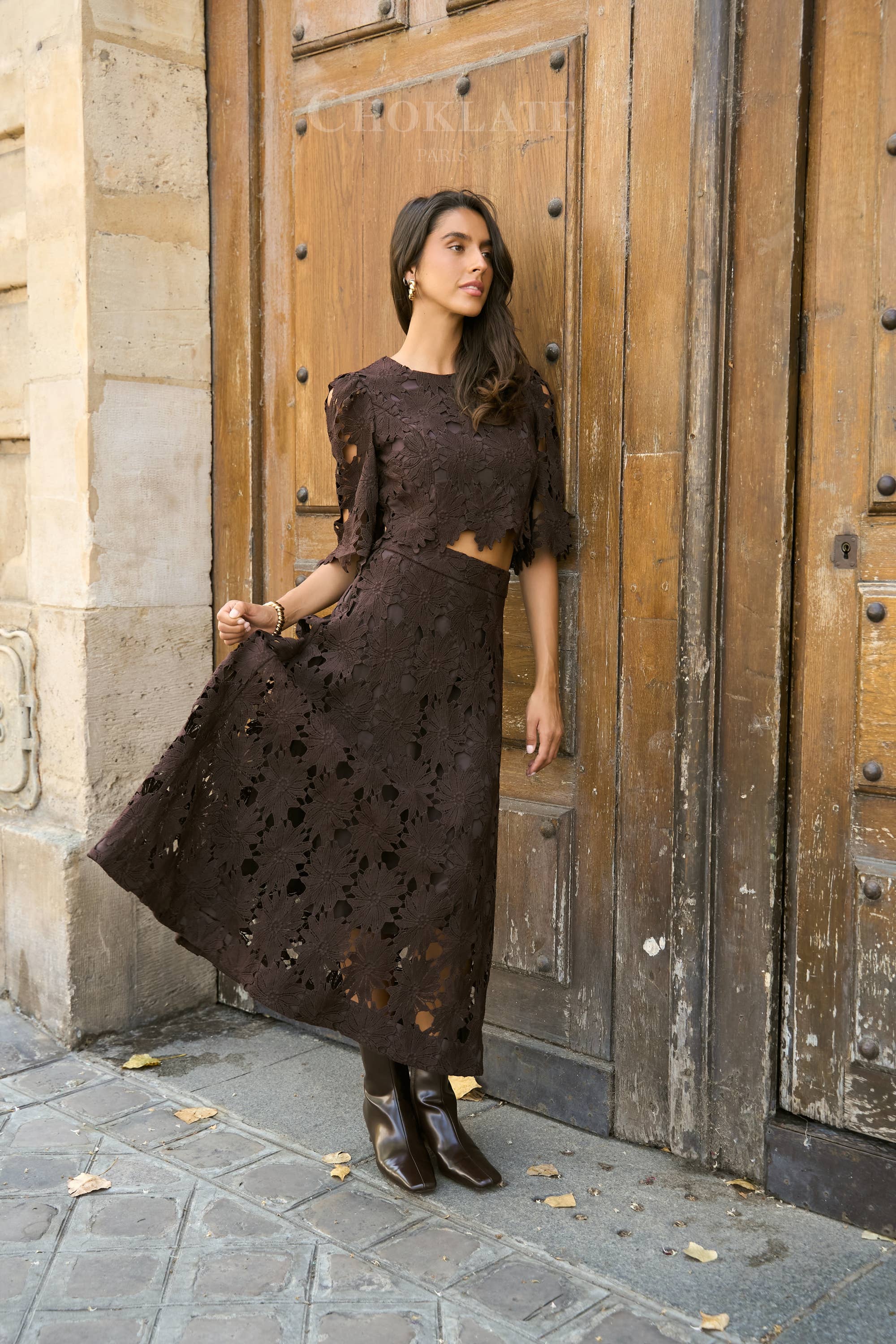 Chloé long lace skirt