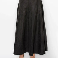 Panelled suede skirt