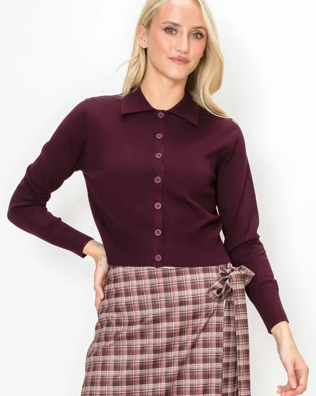 Collard cardi