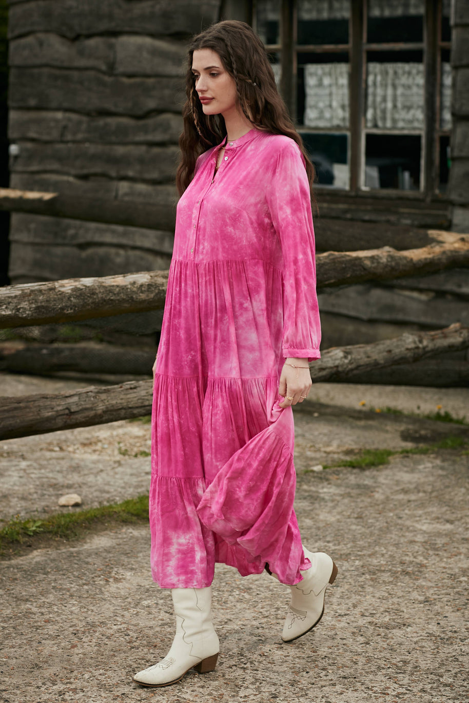 Washed shirt dress