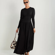 V-Neck Gathered Dress