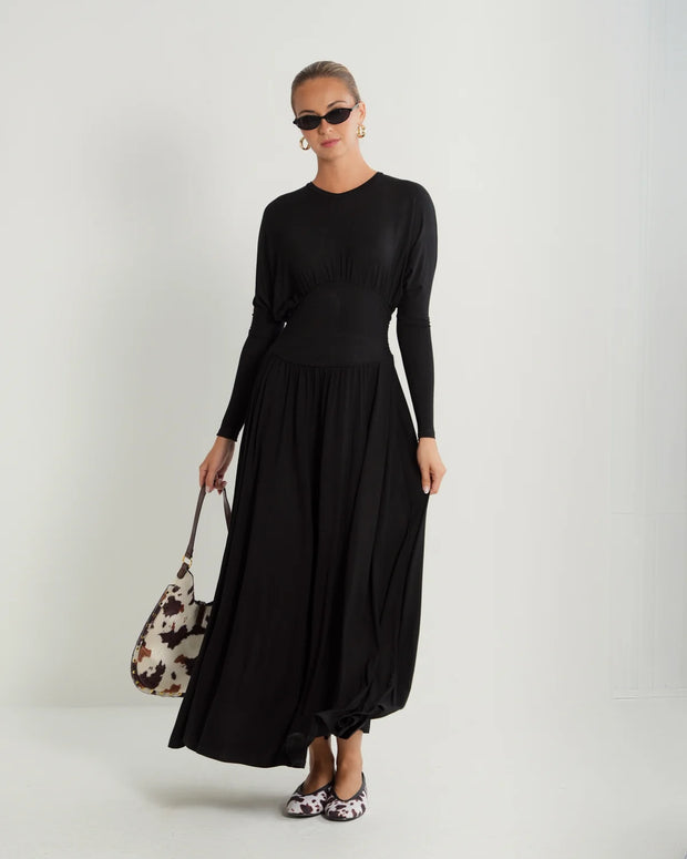 V-Neck Gathered Dress