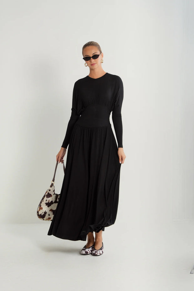 V-Neck Gathered Dress