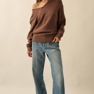 V-Neck Exposed-Seam Sweater