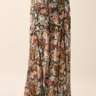 Floral Knit Inverted Seam Maxi Skirt