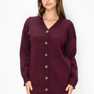 V-neck knit cardi