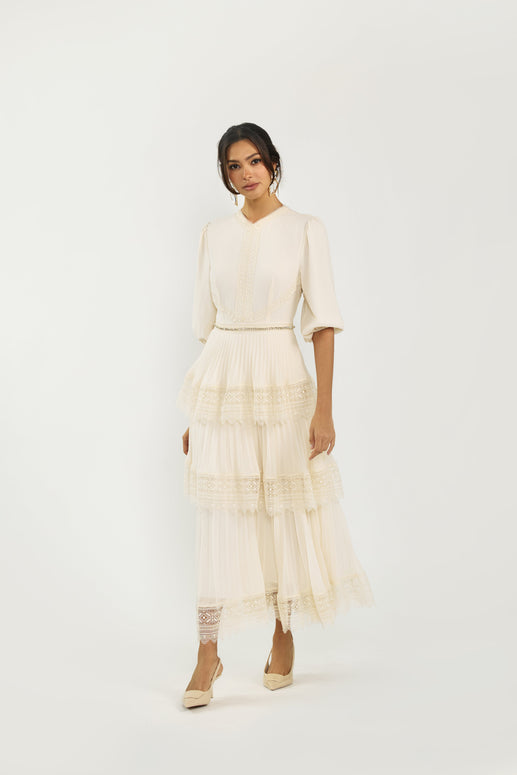 Lace Tier Maxi Dress - Fringe Boutique