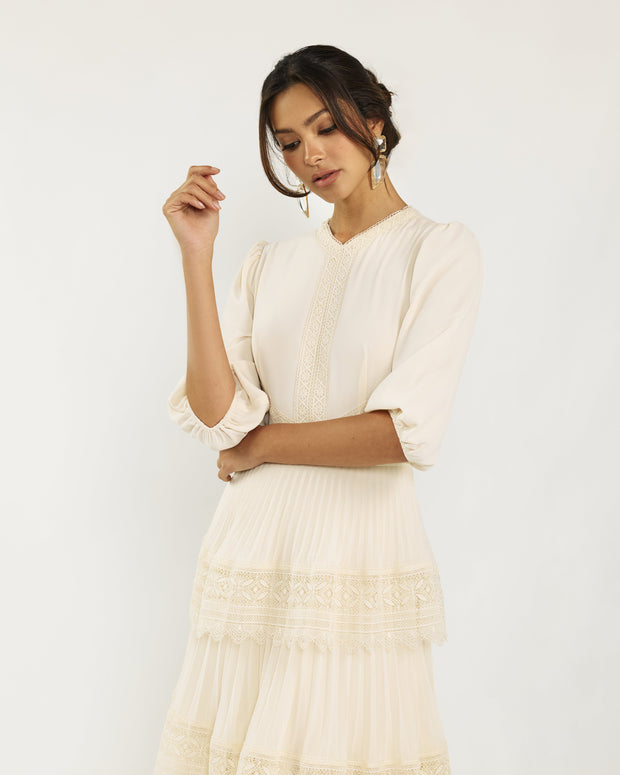 Lace Tier Maxi Dress - Fringe Boutique