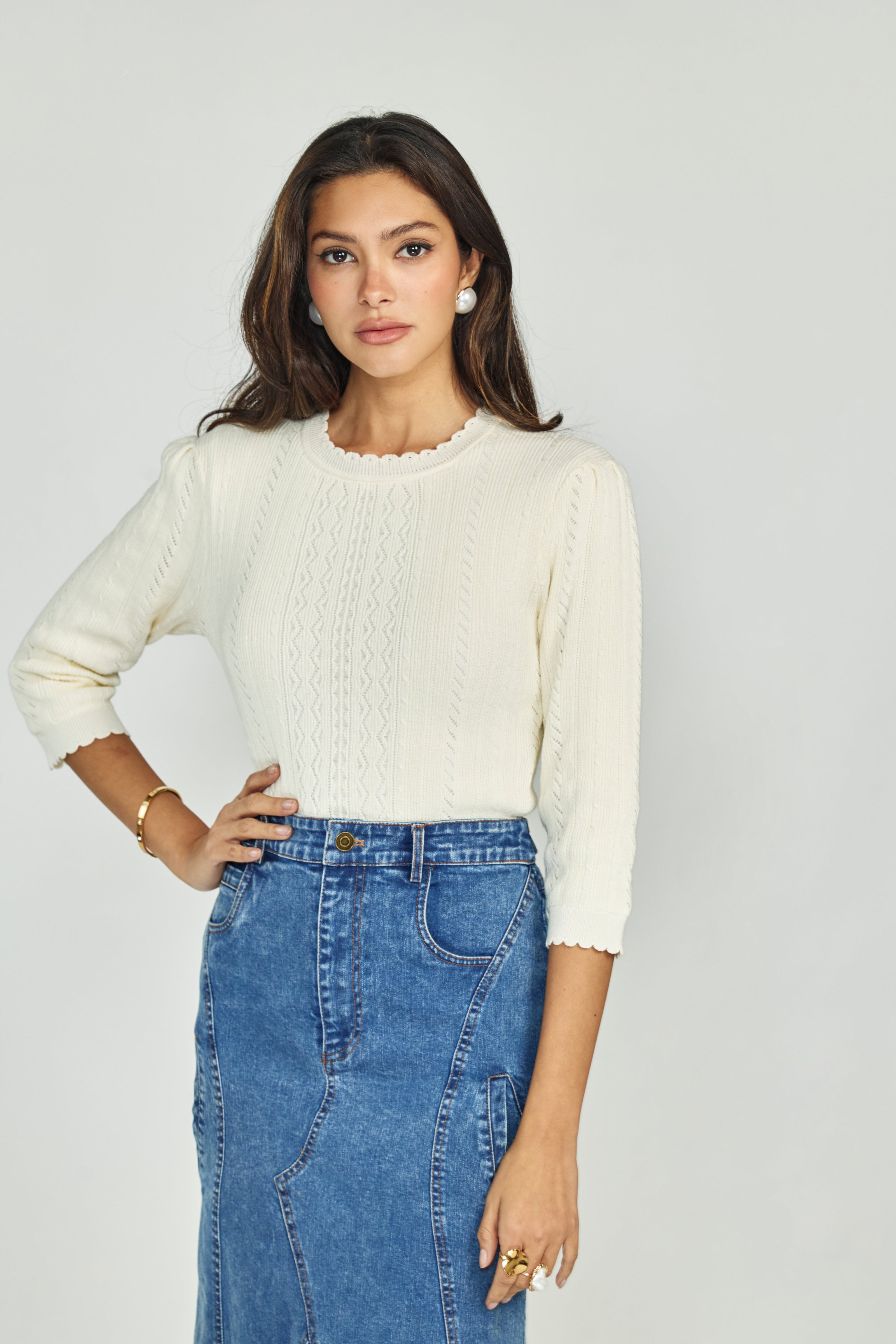 Pointelle Sweater