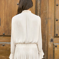 Reese set: blouse & flowing skirt burgundy