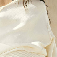V-Neck Exposed-Seam Sweater