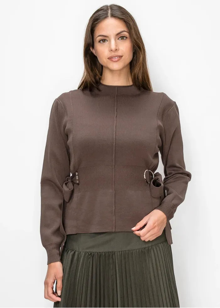 Sweater with ring belt detail