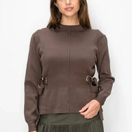 Sweater with ring belt detail