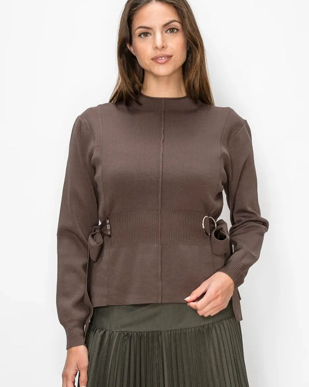 Sweater with ring belt detail