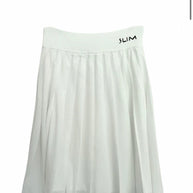 Varsity Pleated  White Skirt -Slim Skirt
