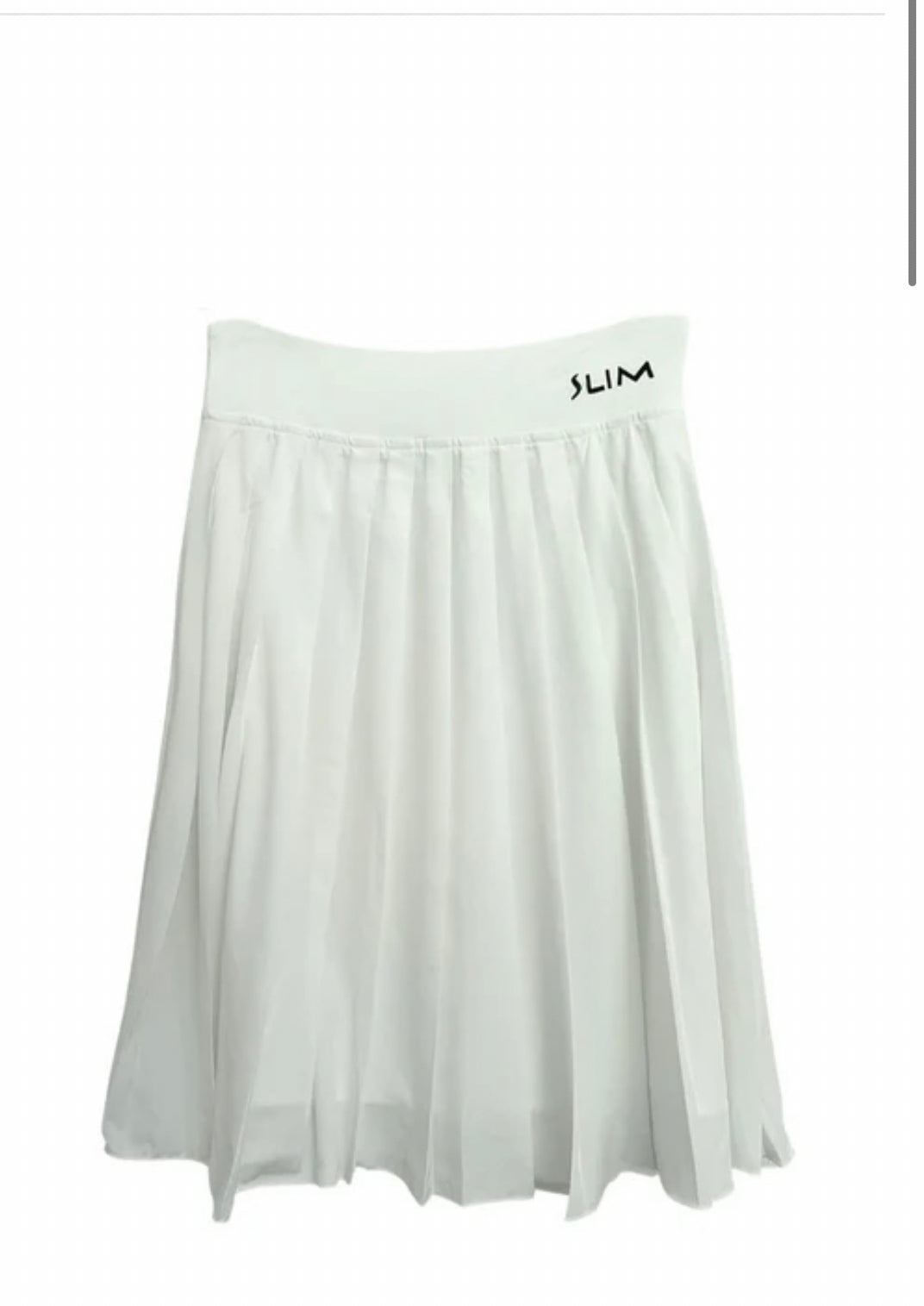 Varsity Pleated  White Skirt -Slim Skirt