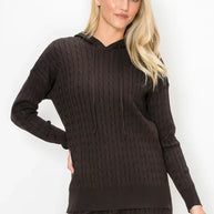 Solid rope knit sweater