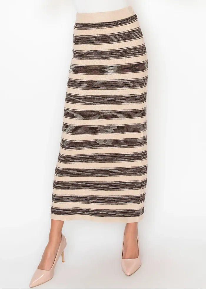 Stripe knit Aline skirt