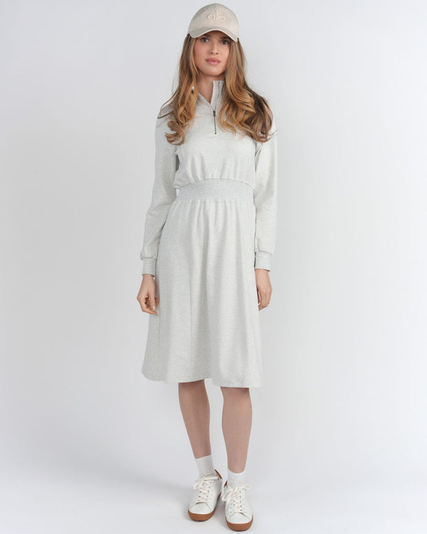 Sweatshirt dress with ribbed waistband